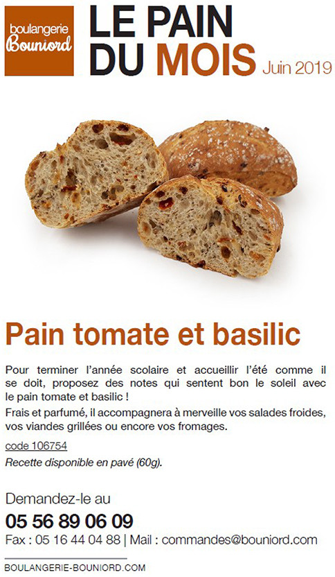 Pain tomate basilic